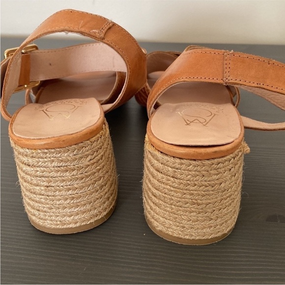 Marroqui Sanchez Chevron Weave Criss Cross Sandals Block Jute Heel Size 9.5 - Picture 12 of 15